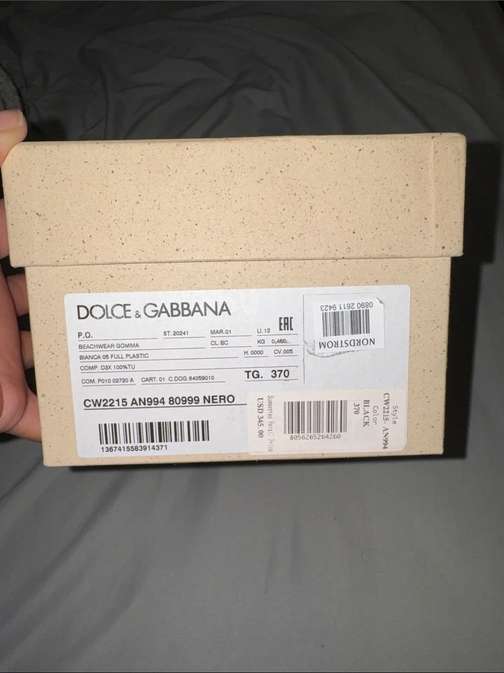 Dolce & Gabbana Cream Box with Red Script and Black Logo
